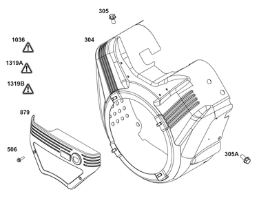 Blower Housing Group Diagram and Parts List for 385447-0469-B5 200000 - 399999 Briggs and Stratton Engine